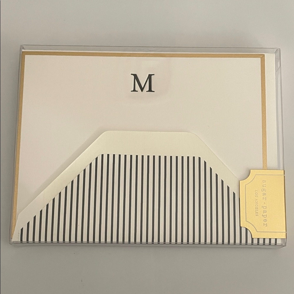 Sugar Paper Classic Black Monogram “M” Note Set